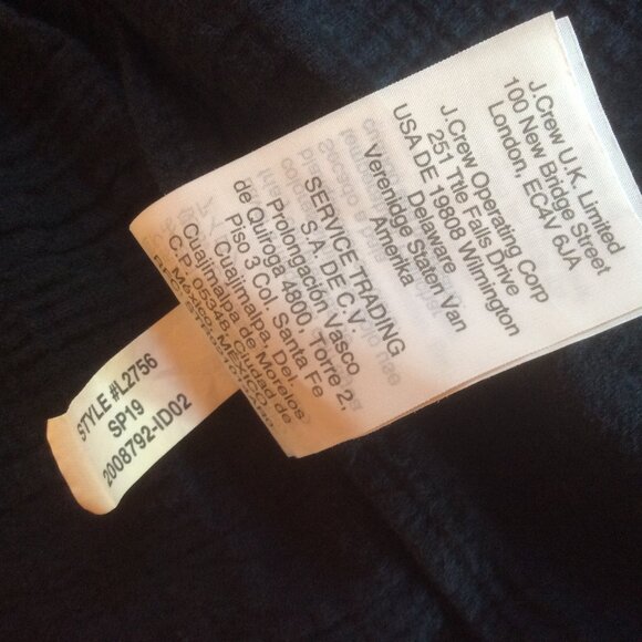 J. Crew Navy Blue Gauzy Ruffle Hem Strappy Coastal Cowgirl Sundress Size Large - Picture 5 of 5